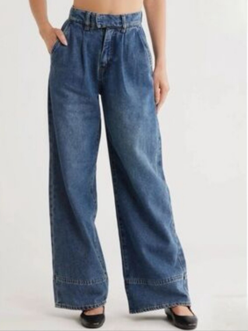 Habitual Wide Leg High Rise Blue Denim Jeans Size 6/28 Casual Everyday Preppy
